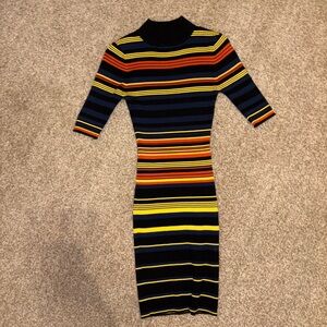 Striped Multicolor Sweater Dress